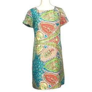 NWOT- Talbots Silk Multicolored Paisley Sheath Dress Size 16W